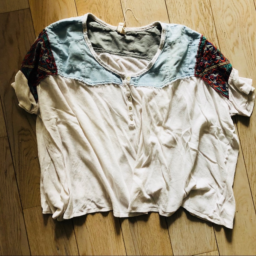 Free People Embellished Oversized Tee